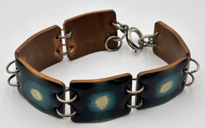 Auktion 361<br>emaill. Kupfer-Armband, L-ca. 19 cm [1]