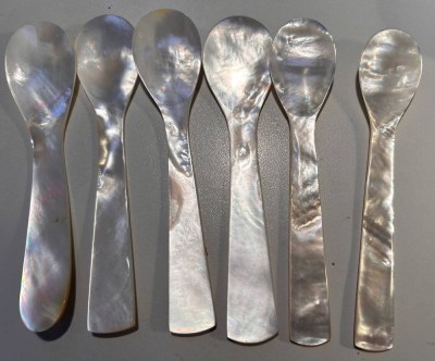 Auktion 361<br>6x orig. Schildpatt Eierlöffel, L-ca.12 cm [1]