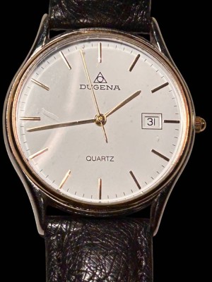 Auktion <br>Dugena Quartz HAU mit Lederband, guter Zustand, Werk nicht geprüft [1]