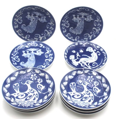 Auktion <br>10x Muttertagsteller, Royal Copenhagen, versch. Jahrgänge einige doppelt, ca. D-15cm [1]