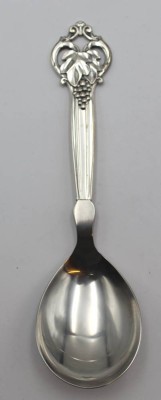 Auktion <br>gr. Gemüselöffel, Silbergriff, Dänemark 1950, ca. L-22cm [1]