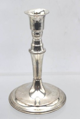 Auktion 362<br>hoher Leuchter, 830er Silber, Dänemark, gefüllter Stand, 203gr., H-ca. 15cm [1]