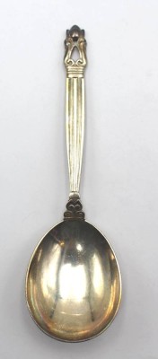 Auktion 362<br>Gemüselöffel, Georg Jensen, Silber, Acorn, 78,8gr., L-ca. 20cm [1]