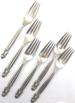 Auktion 364<br>6x Sepeisegabeln, Georg Jensen, Acorn, Sterling, 350gr., L-ca. 19cm [1]