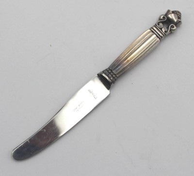 Auktion 362<br>kl. Messer, Georg Jensen, Acorn, Silbergriff, L-11,5cm [1]