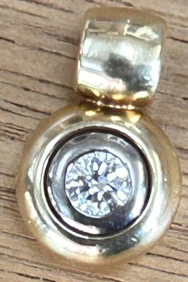 Auktion 362<br>Goldanhänger-585- mit Diamant, ca. 0,40 ct, 5,4 gr. [1]