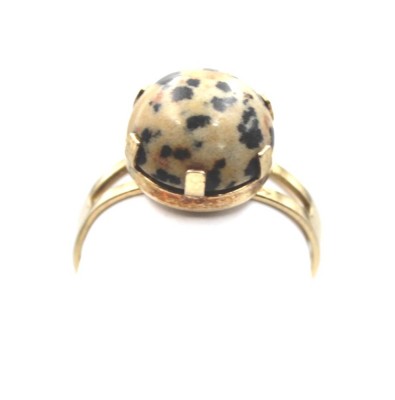Auktion 362<br>935er Silber-Ring, vergoldet, Leoparden-Jaspis, offen Schiene, 3,2gr. [1]