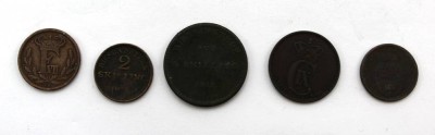 Auktion 362<br>5x antike Münzen, Skandinavien, ab 1813 [1]