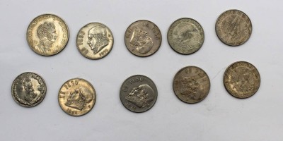 Auktion 362<br>9x Münzen, Mexiko, 70er Jahre, 1x Italien [1]