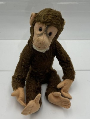 Auktion <br>alter Steiff Schimpanse mit Druckstimme, keine ID, H-33 cm [1]