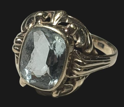 Auktion 362<br>Goldring-585- mit hellblauen Stein. 3,7 gr.. RG 51 [1]