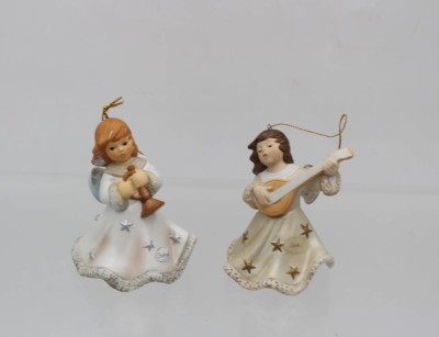 Auktion 362<br>2x Weihnachtsglocken, Goebel, 1996 & 2000, bemalt, Baumbehang, ca. H-7cm [1]