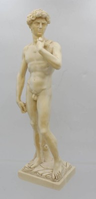 Auktion 362<br>hohe Kunstmasse-Figur, Michelangelo's David, H-41,5cm [1]