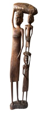 Auktion 362<br>Figurengruppe Massai, Tropenholzschnitzerei, H-68 cm [1]