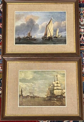 Auktion 362<br>2x Kunstdrucke mit maritimen Mötiven, gerahmtm RG je 2836 cm [1]