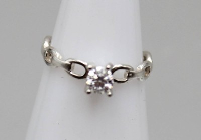 Auktion 362<br>925er Silber-Ring mit Moissanite 0,35ct, 1,2gr., RG 48/49 [1]