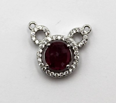 Auktion 362<br>Anhänger mit erhitztem Rubin, versilbert, L-2cm [1]