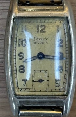 Auktion 362<br>vintage mechan. Armbanduhr 15 Rubis, Werk läuft, Double-Zugband, Tragespuren [1]