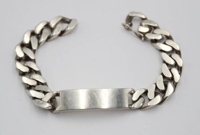 Auktion 362<br>massives Herren-Ident.-Armband, 925er Silber, 82,7gr., L-21,5cm [1]