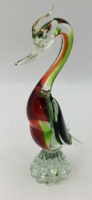 Auktion 362<br>hohe Murano Gans, orig. Etikette, 3 färbig, H-32 cm [1]