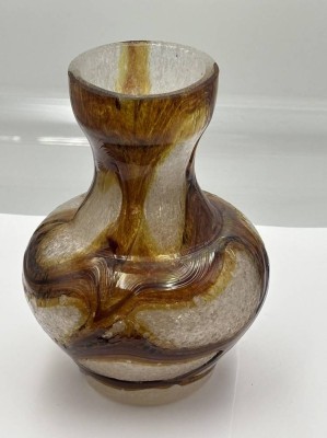 Auktion 362<br>Spiehelau Schaumglasvase, tw. braun überfangen, H-16 cm [1]