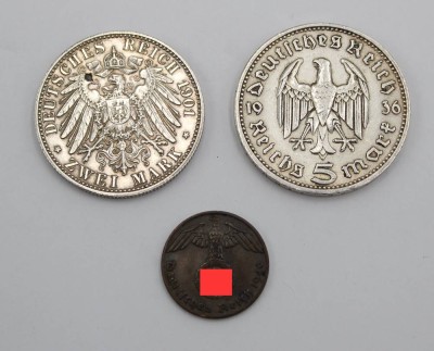 Auktion 362<br>Münzkonvolut, Deutsches Reich, 1901, 1934 u. 1949 [1]