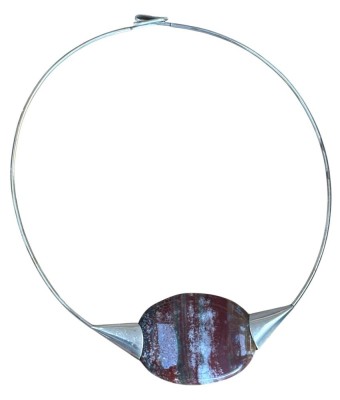 Auktion 362<br>Silber-Halsreif mit grossen Jaspis, ca. 60 gr [1]