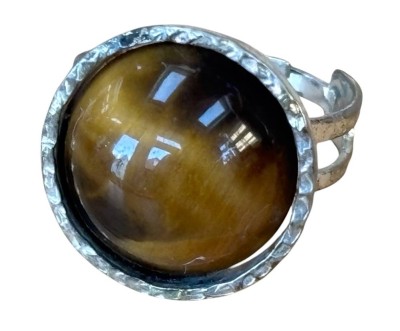 Auktion 362<br>Silberring-835- mit Tigerauge, RG ca. 60, 7 gr. [1]