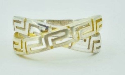 Auktion 362<br>Modischer Silberring, 925er Silber, RT79 gestempelt, zweifarbig, RG 57, 4,1 gr. [1]