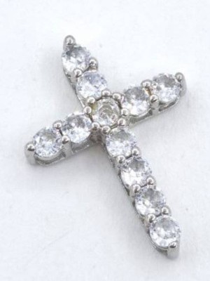 Auktion 362<br>Anhänger , Kreuz mit weißen Steinen, 925er Silber, 2,5 x 2,0 cm, 2,6 gr. [1]