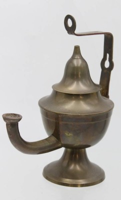 Auktion 362<br>Messing-Öllampe, ca. H-18cm [1]