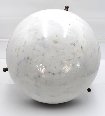 Auktion 362<br>Deckenlampe, Fibo, marmorierter Milchglasschirm, H-16cm, D-40cm [1]
