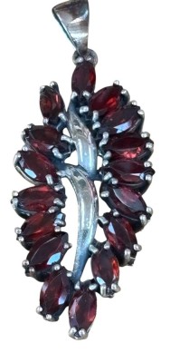 Auktion 362<br>Silber-925- Anhänger mit Granate, L-4,5 cm, 8,3 gr [1]