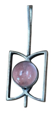 Auktion 362<br>Silber-835- Anhänger mit Rosenquartz, H-5 cm, ca. 9 gr [1]