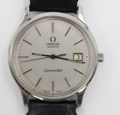 Auktion 362<br>vintage Herren-Armbanduhr, OMEGA Seamaster, Quartz, Werk nicht geprüft, Zeiger lassen sich nicht einstellen, D-3,5cm [1]