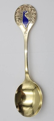 Auktion 362<br>Jahreslöffel Lucia 1971, Robbe & Berking, 925er Silber vergoldet, 54,2gr., L-17cm [1]