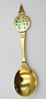 Auktion 362<br>Jahreslöffel 1973, Robbe & Berking, 925er Silber vergoldet, 54,3gr., L-17cm [1]