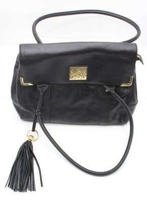 Auktion <br>gr. Damenhandtasche, Biba, Leder, schwarz, gute Erhaltung, ca. 30 x 40cm [1]