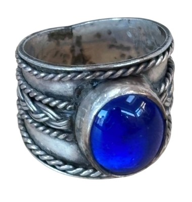 Auktion 362<br>Silberring-925- mit blauen Stein, RG 52, 5,8 gr [1]