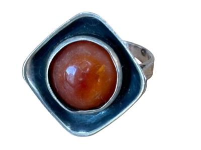 Auktion 362<br>Silberring-925- mit Bernstein, RG 51, 4,1 gr [1]