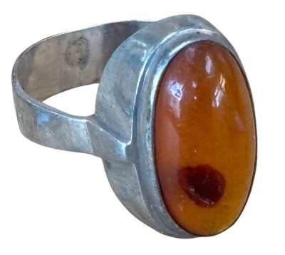 Auktion 362<br>Silberring-830- mit Bernstein, RG 56, 4,1 gr. [1]