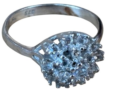 Auktion 362<br>Silberring-925- mit klaren Steinen, RG 60, 3,5 gr [1]