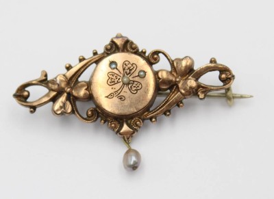 Auktion 362<br>Berosche, 19. Jhd, Schaumgold, kl. Saatperlchen, 2x 4cm [1]