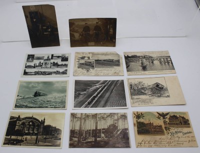 Auktion 362<br>11x Postkarten um 1900, meist Eisenbahn-Motive, gelaufen, teilw. Altersspuren [1]