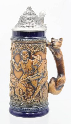 Auktion 362<br>hoher reliefierter Krug, GERZ, neuzeitl., ca. H-22cm [1]