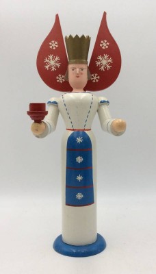Auktion <br>gr. Erzgebirge Leuchter Engel, ein Kerzenhalter fehlt, H-41 cm [1]