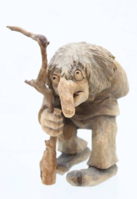 Auktion 362<br>Holzfigur, norwegischer Troll, älter, ca. H-19,5cm [1]