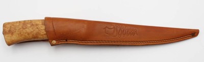 Auktion 362<br>Jagdmesser in Lederscheide, Helle Norway, guter Zustand, L-28cm [1]