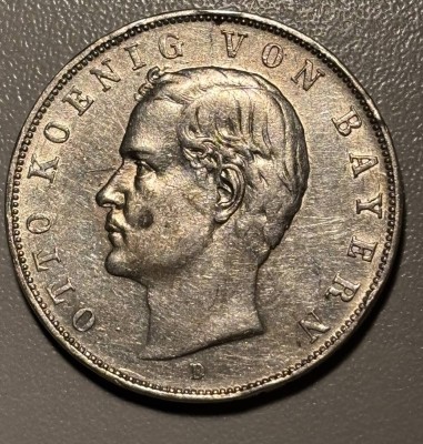 Auktion 362<br>3 Mark 1912, Otto von Bayern, , D-3,5 cm, 16,8 gr [1]