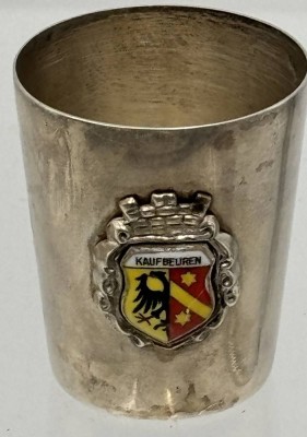 Auktion 362<br>Vodkabecher S-800- mit Wappen von Kaufbeuren, H-4 cm, 19 gr [1]